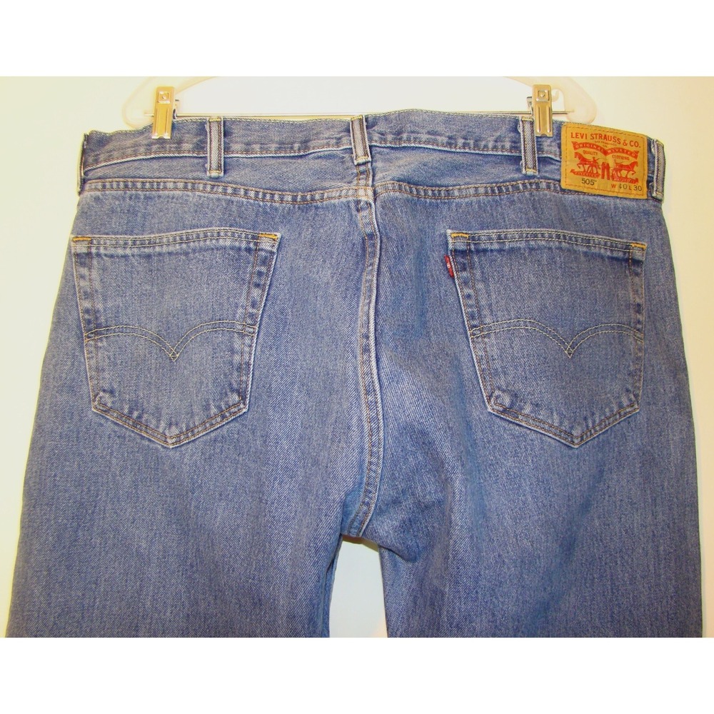 LEVIS 505 MENS STRAIGHT BLUE DENIM JEANS SIZE 40X30    D162 - Picture 8 of 8
